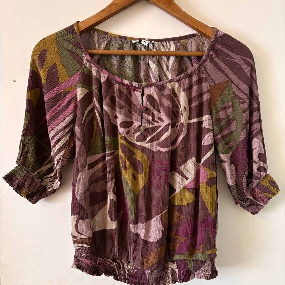Floral Patterned Boho Women's Top